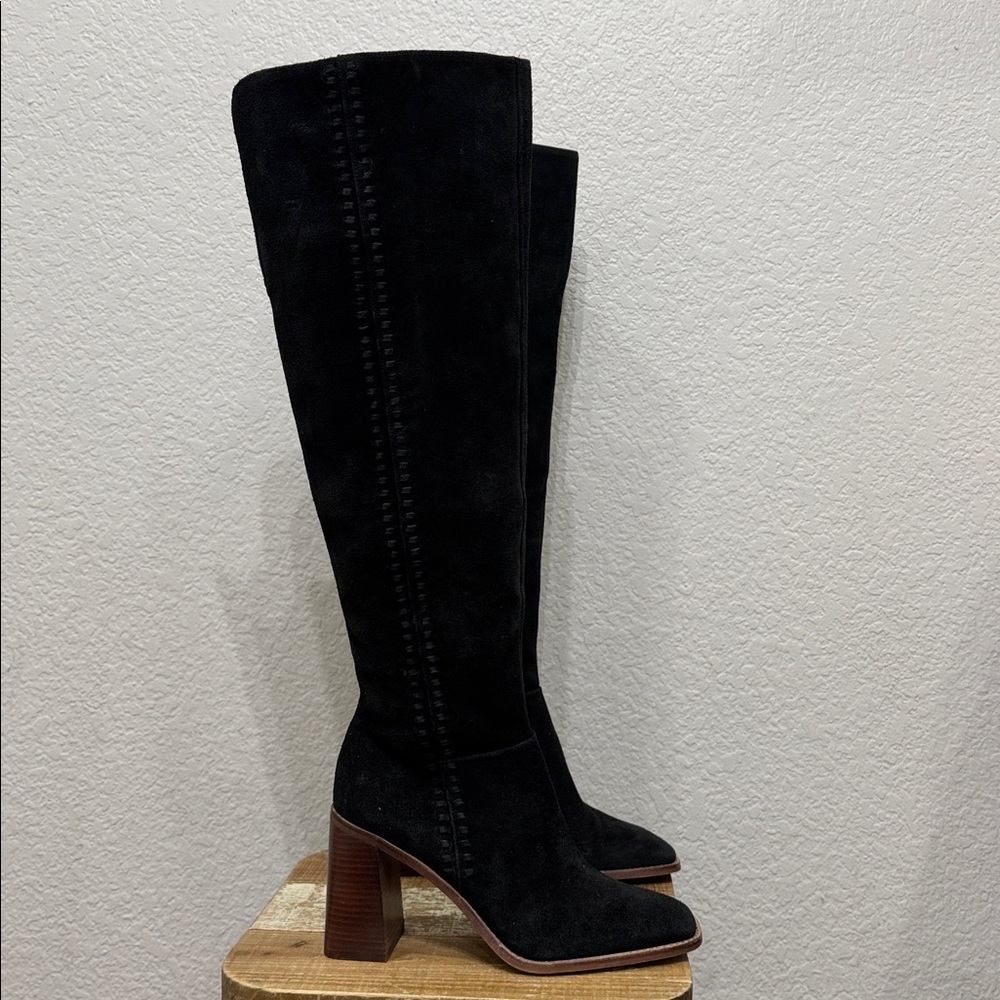 Vince Camuto Englea Black Suede Over the Knee Boots Size 8.5 NEW - Picture 2 of 8